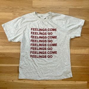 Topshop Grey Short Sleeve T-Shirt - Feelings Come Feelings Go